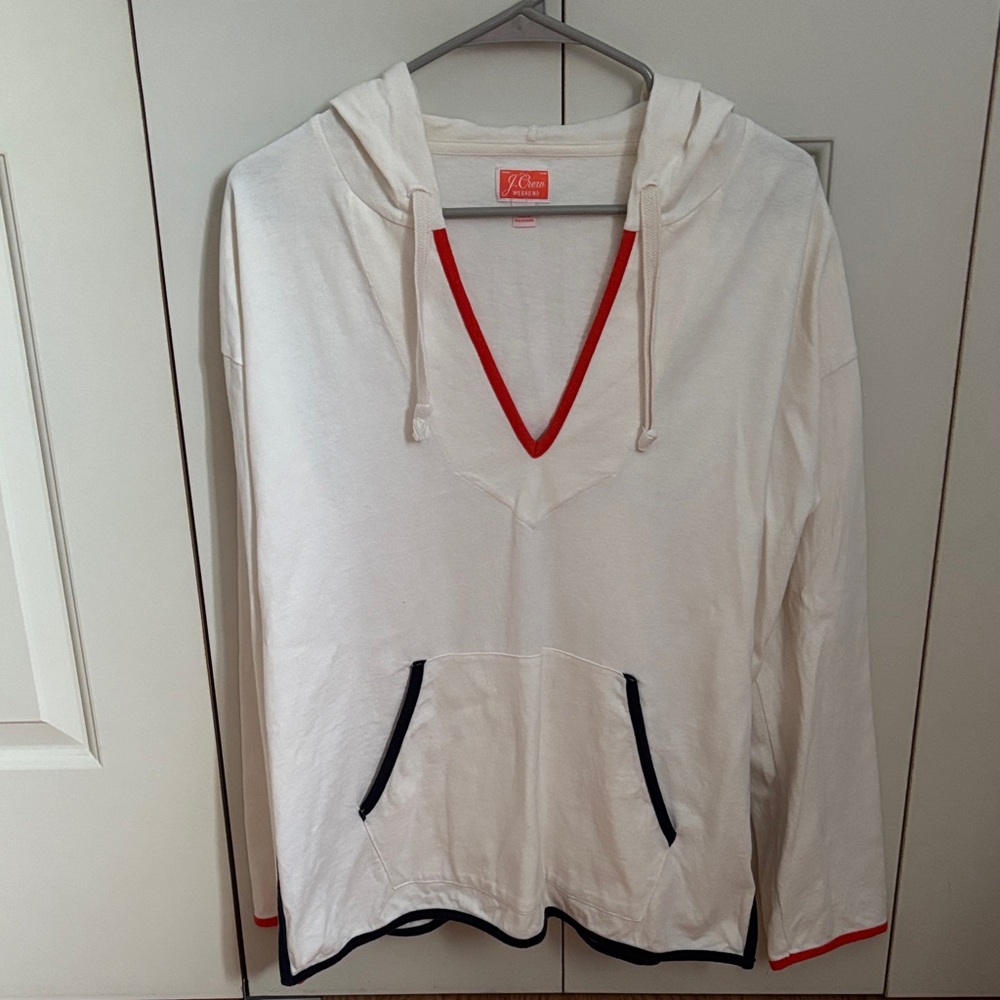 J. Crew Cream Sweater with Red Tag